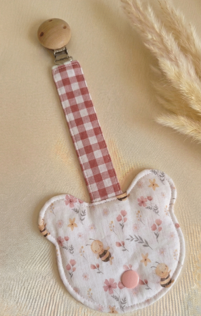 Chupetero con funda de algodon