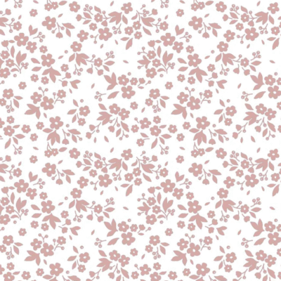 Algodón flores rosas