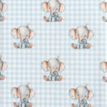 Elefantes celeste algodón