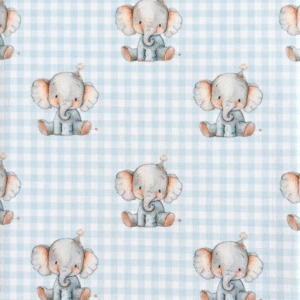 Elefantes celeste algodón