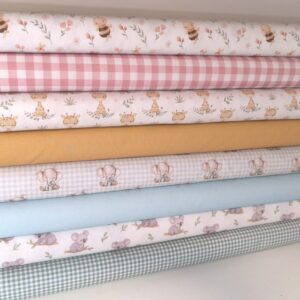 fotos de las telas, pack mediano, 8 estampados de mundo animal