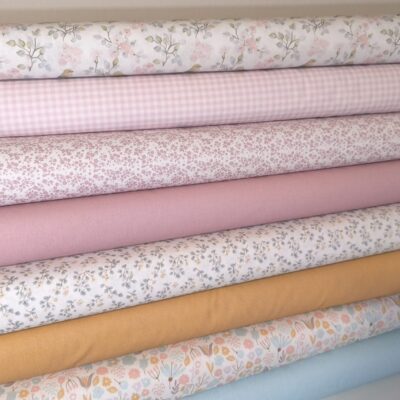 fotos de las telas, pack mediano, 8 estampados florales