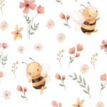 Algodón estampado abejas
